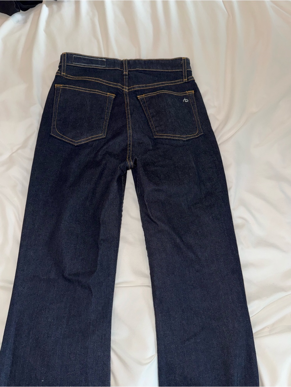 rag & bone Dark Indigo Flare Jeans - Picture 5 of 6